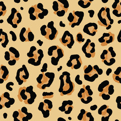 Fototapeta na wymiar Seamless leopard skin background. Vector animal print