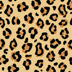 Seamless leopard skin background. Vector animal print