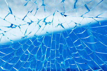 broken natural glass. dirty surface in cracks. black and white photography. texture