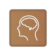 Human Brain Icon. An Internal Organ Vector. Human Anatomy Illustration. Sign Symbol For Medical Presentation On Wooden Blocks Isolated On A White Background. Vector Illustration. Healthcare Concept.