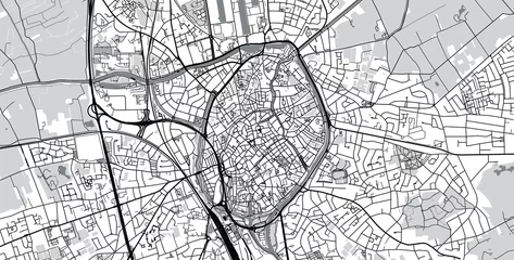 Fotobehang Urban vector city map of Bruges, Belgium © ink drop