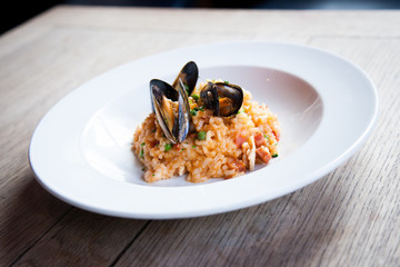 risotto and muscles