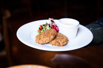 serving fish cakes