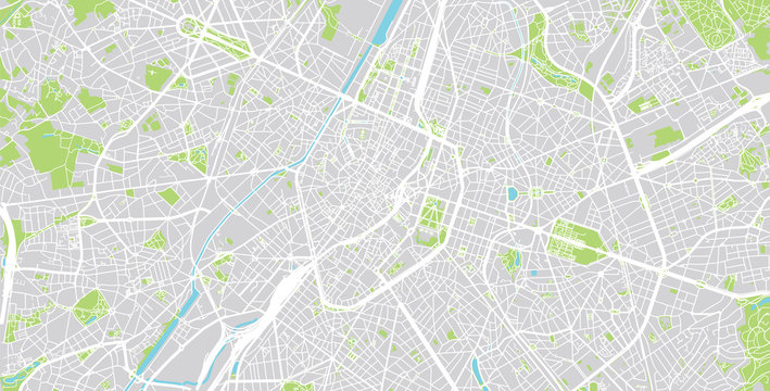 Urban vector city map of Brussels, Belgium