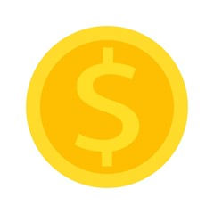 Dollar icon on white background