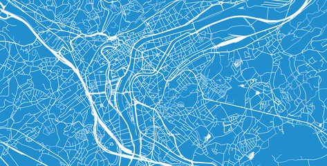 Urban vector city map of Liege, Belgium