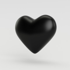 Black 3d Heart Balloon