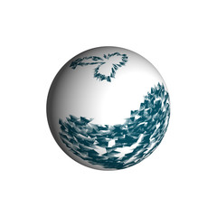 blue globe isolated on white background