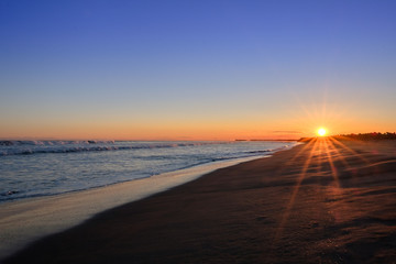 九十九里浜の夕景