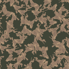 Field camouflage of various shades of green, brown and beige colors