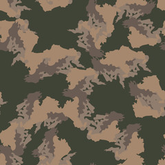 Field camouflage of various shades of green, brown and beige colors