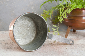 Old vintage copper pot