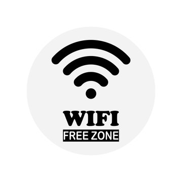WiFi icon, in a circle on white background