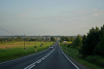 road and blue sky