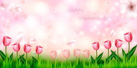Happy women's day greeting card. 