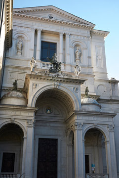 Bergamo, Italy - January 28, 2019: View Of Sant Alessandro Basilica