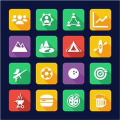 Team Building Icons Flat Design