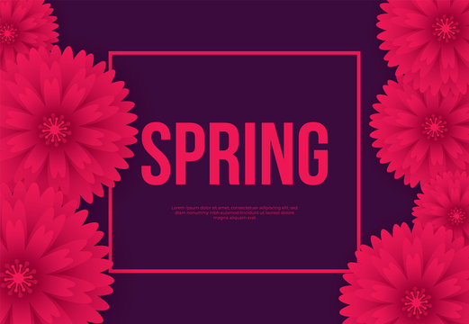 Floral Spring Graphic Design with Colorful Flowers