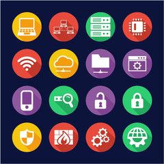 System Administrator Icons Flat Design Circle