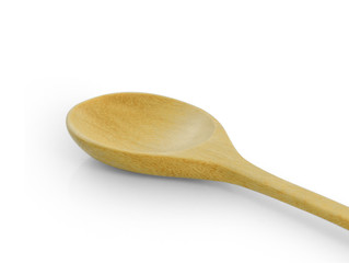 Empty Wood spoon on white background