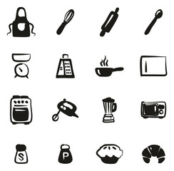 Baking or Cooking Icons Freehand Fill