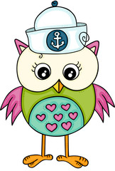 Cute sailor owl girl