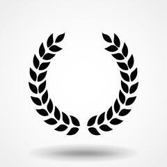 Laurel wreath Icon Vector. Simple flat symbol. Perfect Black pictogram illustration on white background.