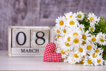 March 8th wooden calendar, World Woman's Day