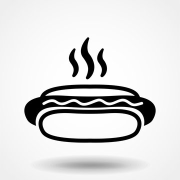 hot dog icon vector. Fast food symbol. Hot dog sausage symbol.