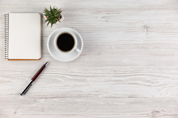 Items for business on a light background on the table, view from the top