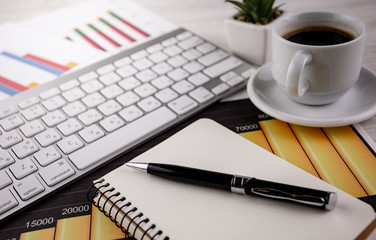 Accounting. Items for doing business in the office in the composition.