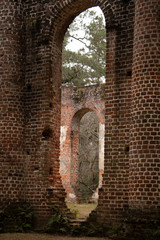 arches broken brick background
