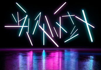 Obraz premium Neon background. Cyberpunk electronic night background concept.