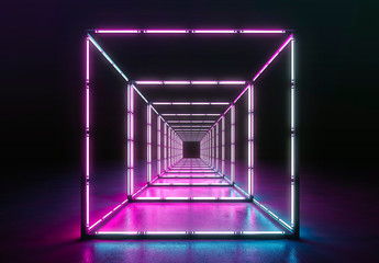 Neon background. Cyberpunk electronic night background concept.