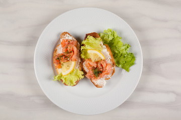 Food in the plate.