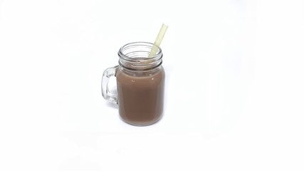 Chocolate drinks in glass jar