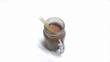 Chocolate drinks in glass jar