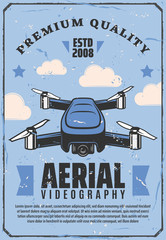 Aerial videography drone, camera quadcopter
