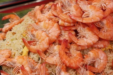 Shrimp fried rice with vegetables is delicious