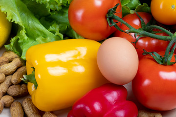 concept of healthy eating. Fresh vegetables close-up on the table