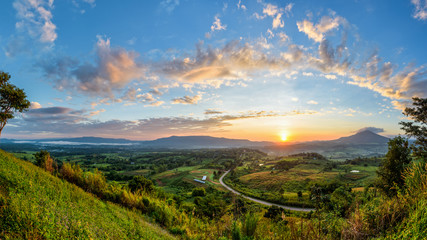 Panorama sunrise at Khao Takhian Ngo View Point