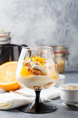Healthy layered dessert trifle