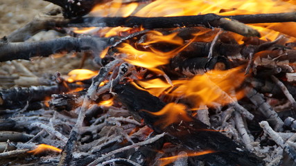 Bonfire in the mountain