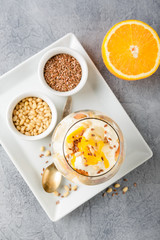 Healthy layered dessert trifle