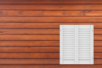 Obraz na płótnie Canvas Retro White Wooden Window with Sutters Jalousie. 3d Rendering