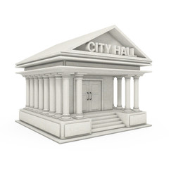 Obraz premium City Hall Architecture Public Government Building. 3d Rendering