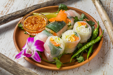 タイの生春巻き　 Thai foods Non Fried Spring Roll