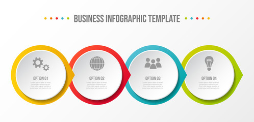 Business infograph with icons - round chart template. Vector