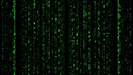 Parallax binary matrix falling code green