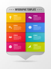 Colorful infographic with business icons. Vector